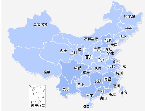 中国各省简图图片